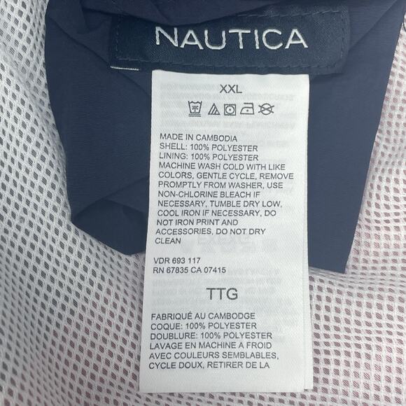 Nautica Men's Size 2XL Swim Shorts Red and Navy Stripe Drawstring Dark Academia - Picture 4 of 8